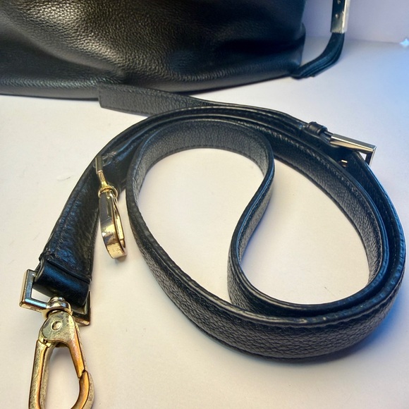 Kate Spade New York Black Pebbled Soft Leather Satchel Crossbody Bag Purse - Picture 9 of 11